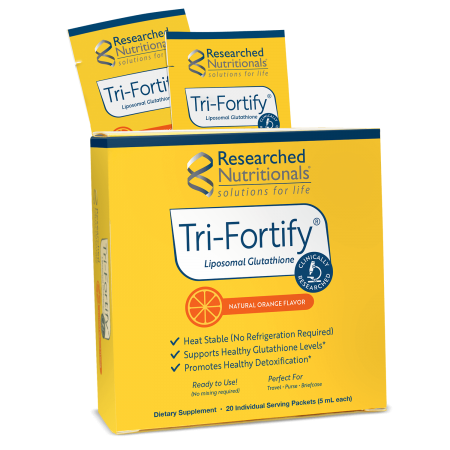 Researched Nutritionals Tri-Fortify Orange Liposomal Glutathione 20 Pack Box (GMO-free)